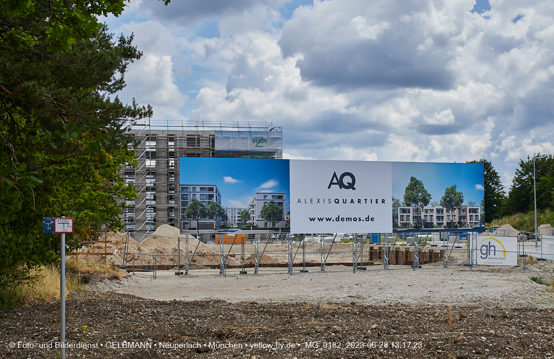 28.06.2023 - Baustelle Alexisquartier - neue DEMOS-Hinweisschilder